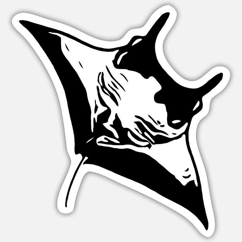 manta - Sticker size S (10 x 10 cm) - white matte
