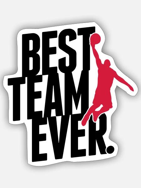 Best Team ever - Basketball - Sticker maat S (10 x 10 cm) - mat wit