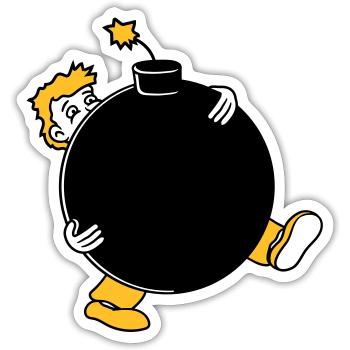 bombe explosion explodieren tnt dynamit gefaehrlic - Sticker Größe S (10 x 10 cm) - Mattweiß - Vorne