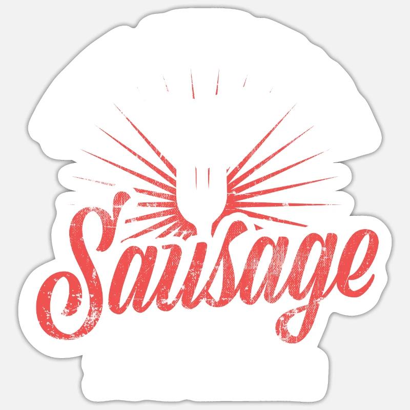 Wurst Würstchen - Sticker Größe S (10 x 10 cm) - Mattweiß