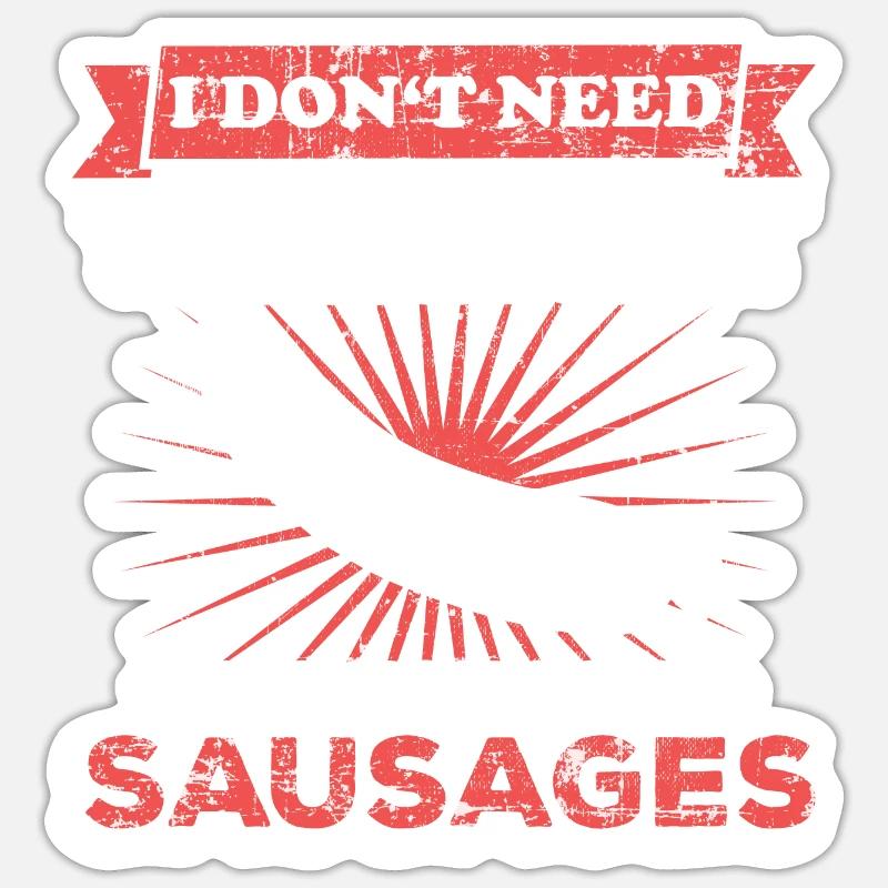 Saucisses viande - Sticker taille S (10 x 10 cm) - blanc mat