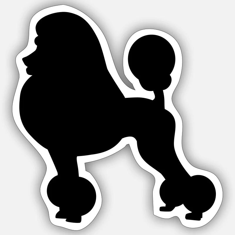 Poodle dog - Sticker size S (10 x 10 cm) - white matte