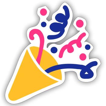 Party Feuerwerk - Sticker Größe S (10 x 10 cm) - Mattweiß - Vorne