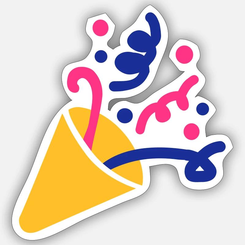 Fête boum - Sticker taille S (10 x 10 cm) - blanc mat