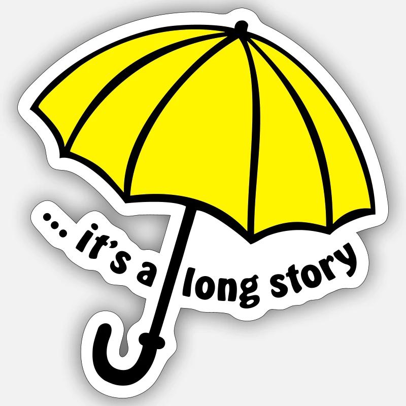 it's a long story / Regenschirm - Sticker Größe S (10 x 10 cm) - Mattweiß
