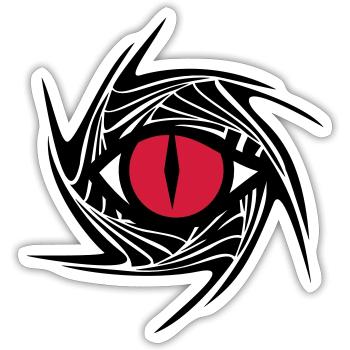 Drachenauge, Dragon Eye, Tattoo Style, Drache Auge - Sticker Größe S (10 x 10 cm) - Mattweiß - Vorne