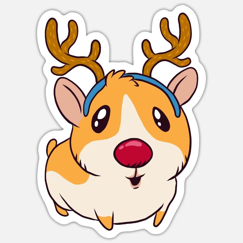 Hamster - Sticker Größe S (10 x 10 cm) - Mattweiß
