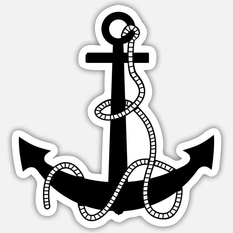 ancre - Sticker taille S (10 x 10 cm) - blanc mat