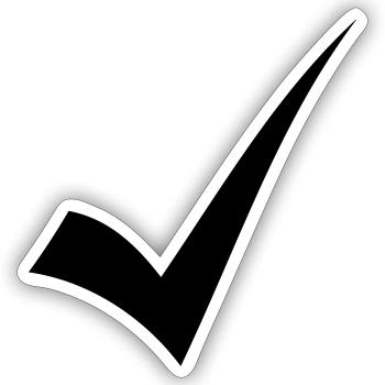 tick - Sticker size S (10 x 10 cm) - white matte - Front