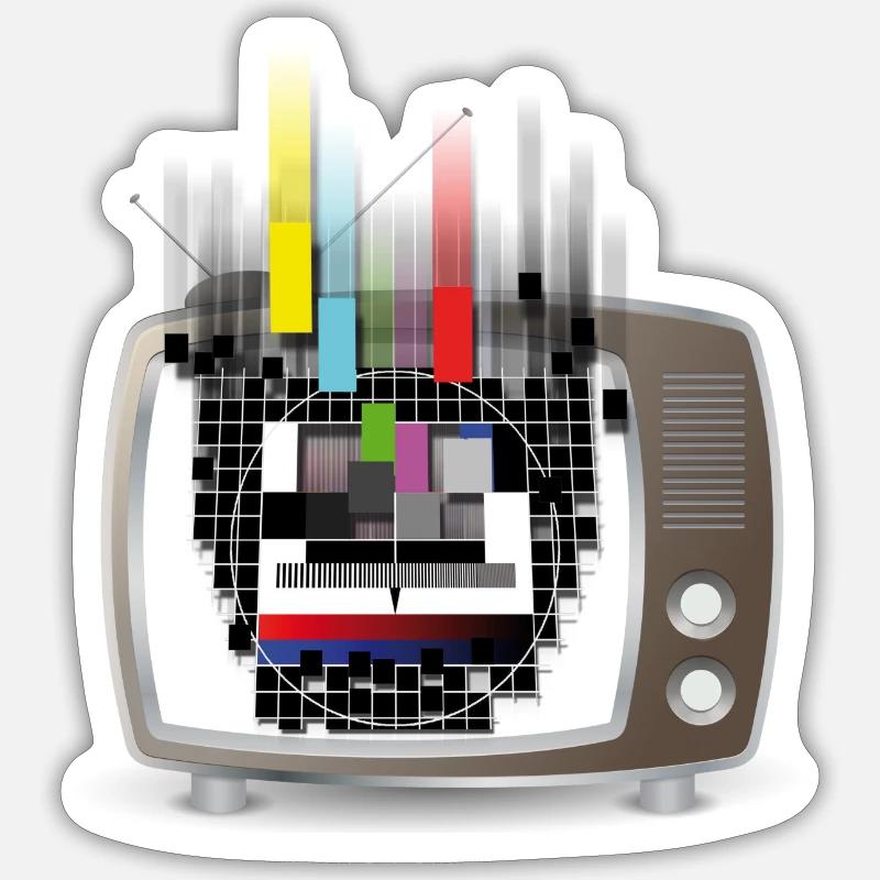 Flowing Test-Screen Retro TV Sticker Größe S (10 x 10 cm)