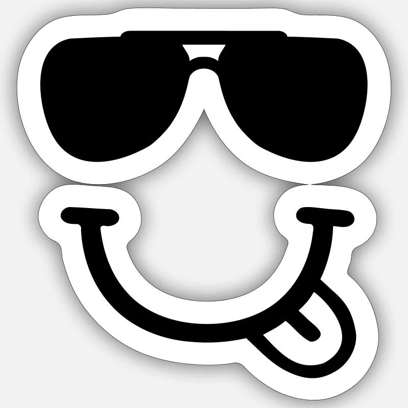 Smiley - Sticker Größe S (10 x 10 cm) - Mattweiß