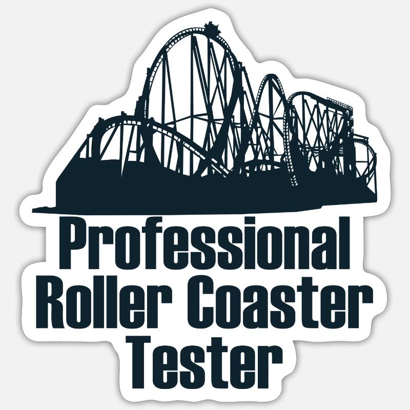 achterbahn freizeitpark Tester geschenk Spruch - Sticker Größe S (10 x 10 cm) - Mattweiß