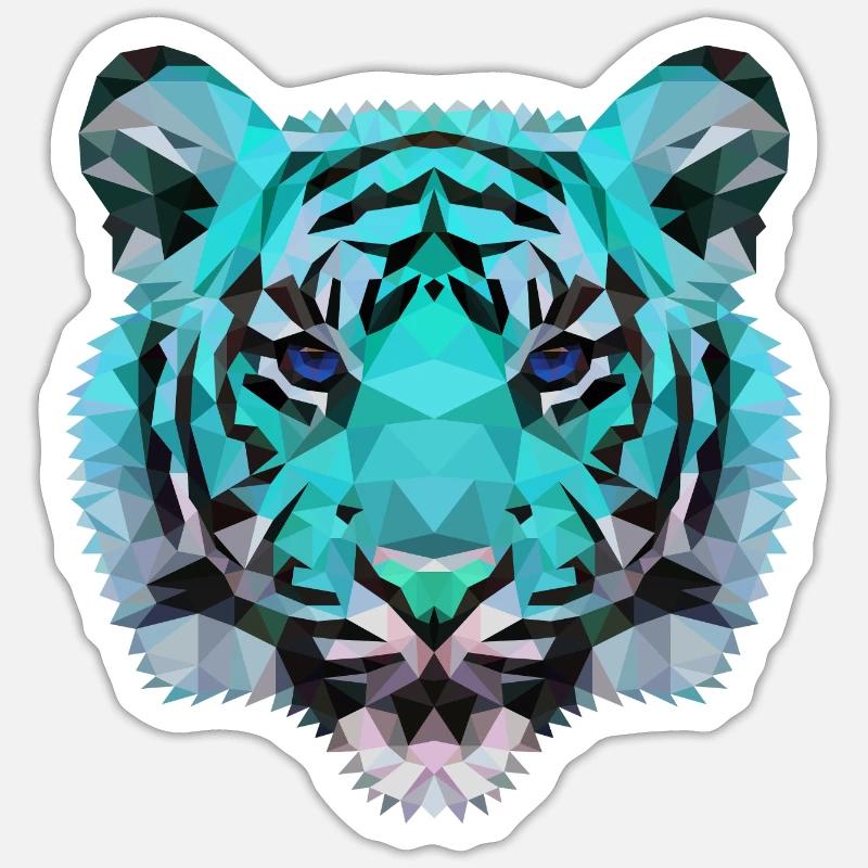 Tiger Polygon wild Löwe Geschenkidee Sticker Größe S (10 x 10 cm)