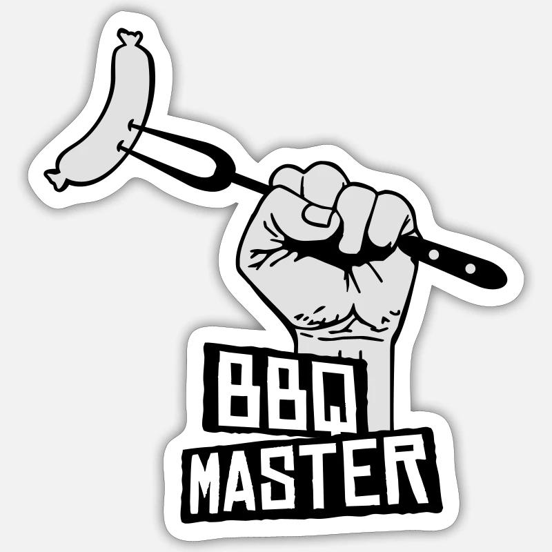 bbq master - Sticker taille S (10 x 10 cm) - blanc mat
