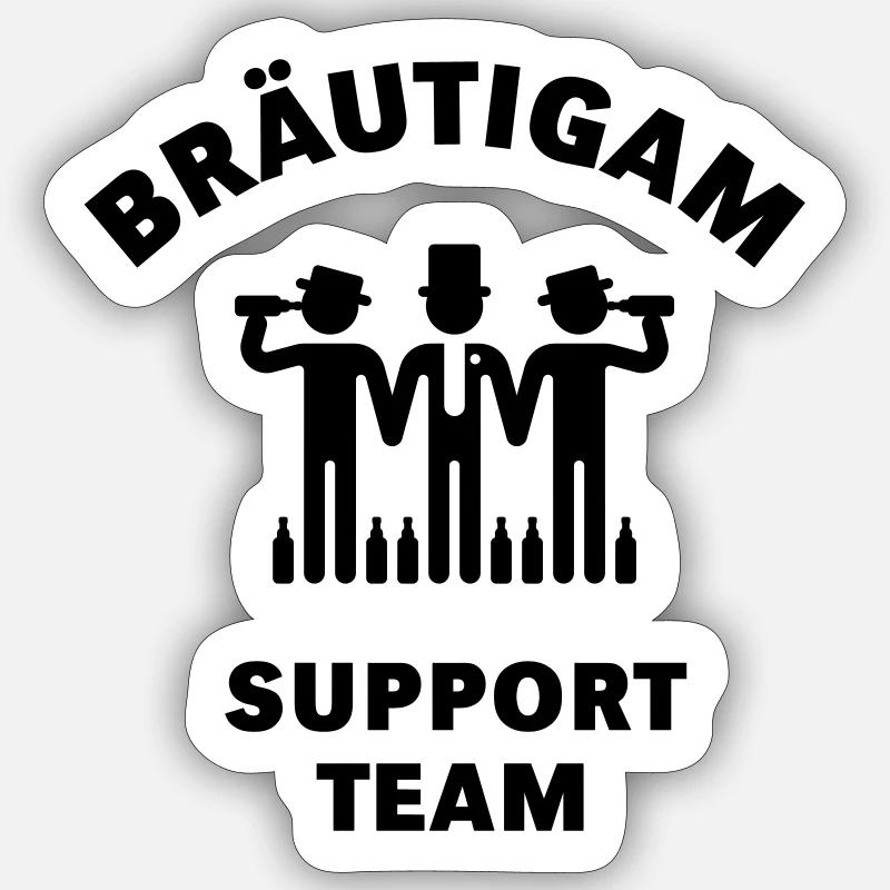Groom Support Team (JGA) - Sticker size S (10 x 10 cm) - white matte