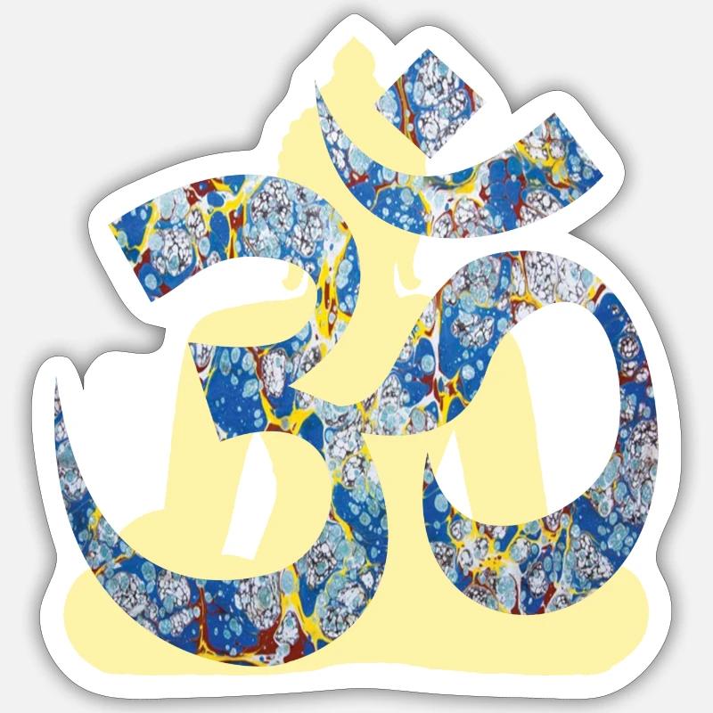 om avec buddha e 205 Sticker taille S (10 x 10 cm)