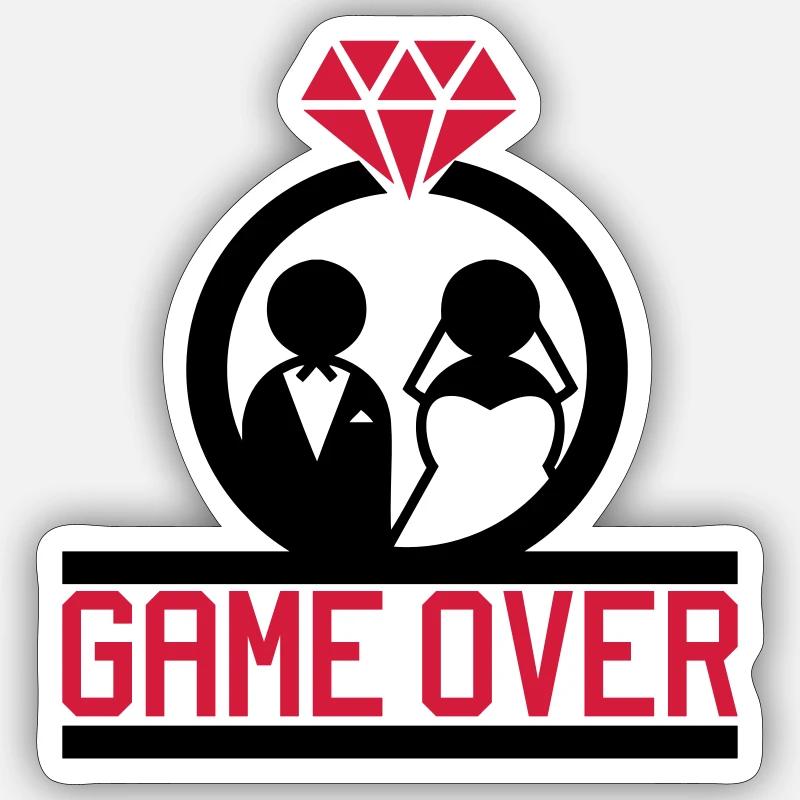 Game Over Sticker Größe S (10 x 10 cm)