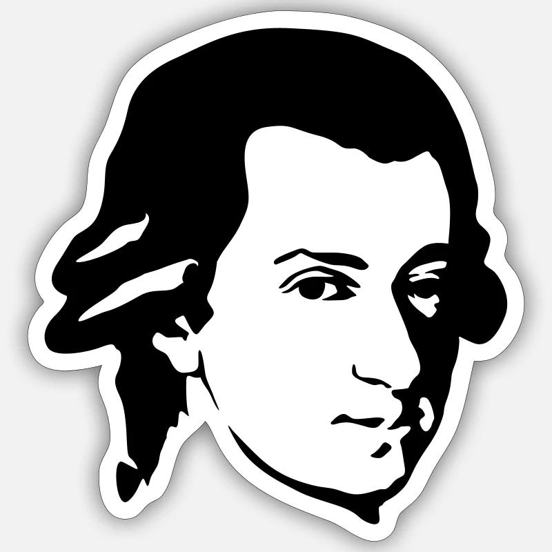 Mozart - Sticker Größe S (10 x 10 cm) - Mattweiß