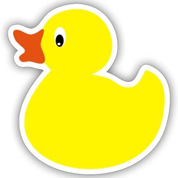 canard - Sticker taille S (10 x 10 cm) - blanc mat - Devant