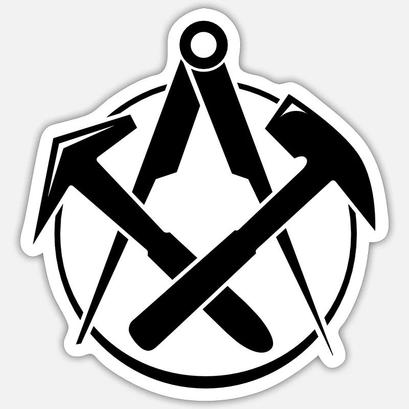 Dachdecker Zunft Sticker Größe S (10 x 10 cm)