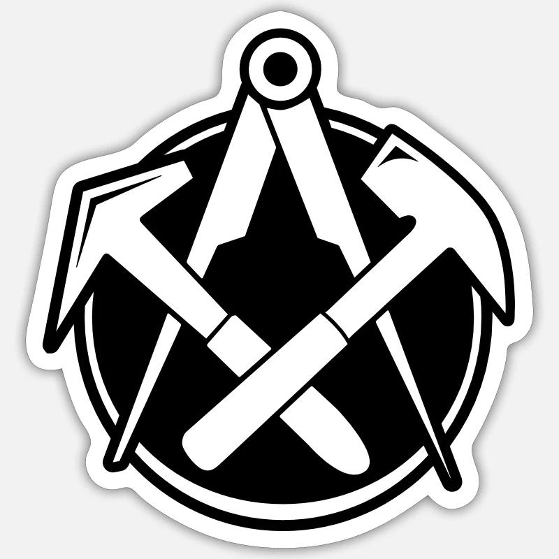 Dachdecker Logo, Zunftlogo Sticker Größe S (10 x 10 cm)