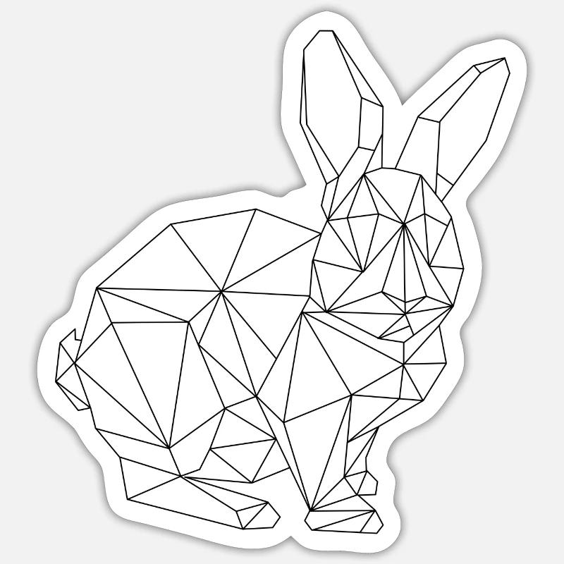 Lièvre - Sticker taille S (10 x 10 cm) - blanc mat