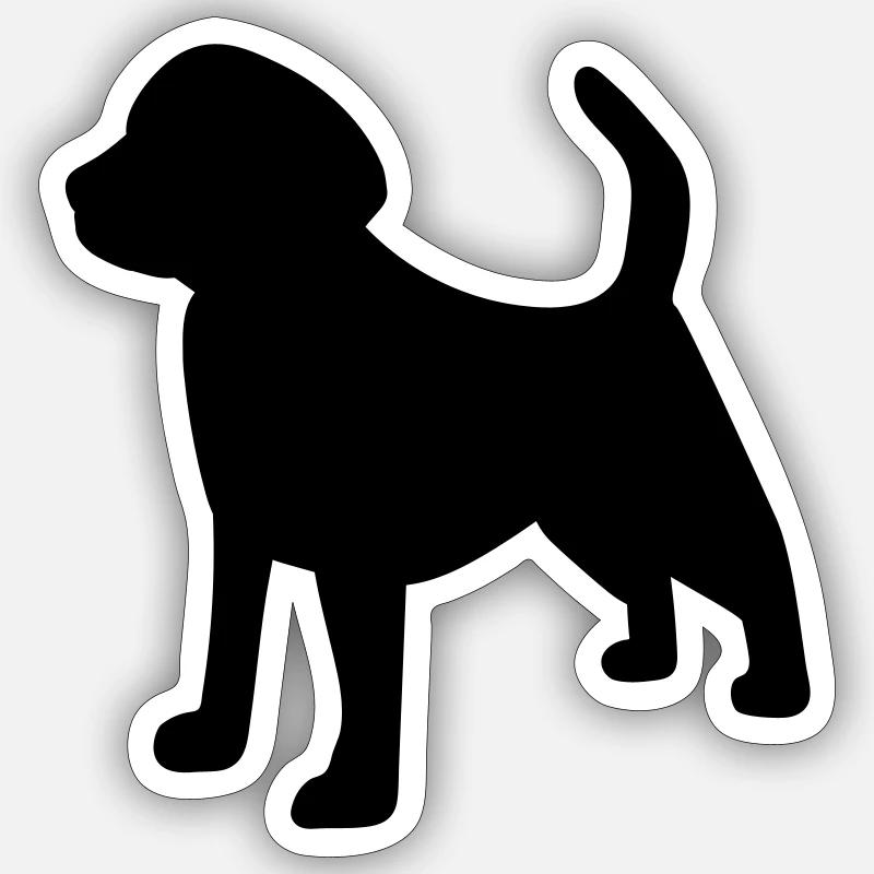 Icône Beagle - Sticker taille S (10 x 10 cm) - blanc mat
