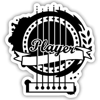 Une partie d'une guitare classique - Sticker taille S (10 x 10 cm) - blanc mat - Devant
