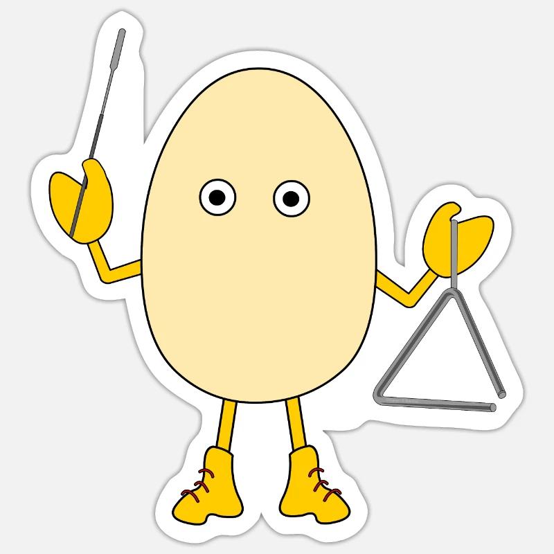 Triangle Egghead - Sticker size S (10 x 10 cm) - white matte