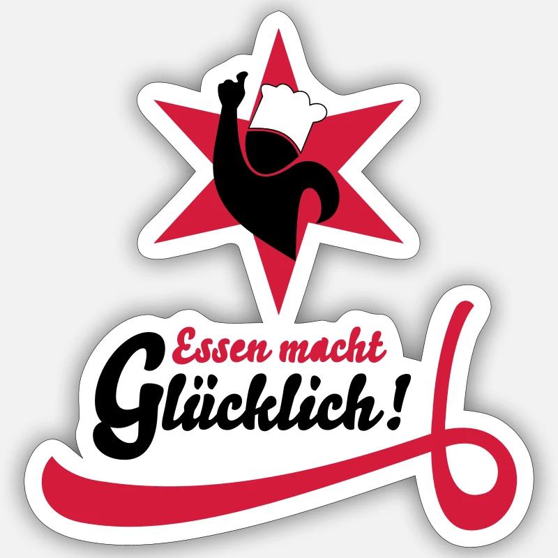 essen - Sticker Größe S (10 x 10 cm) - Mattweiß