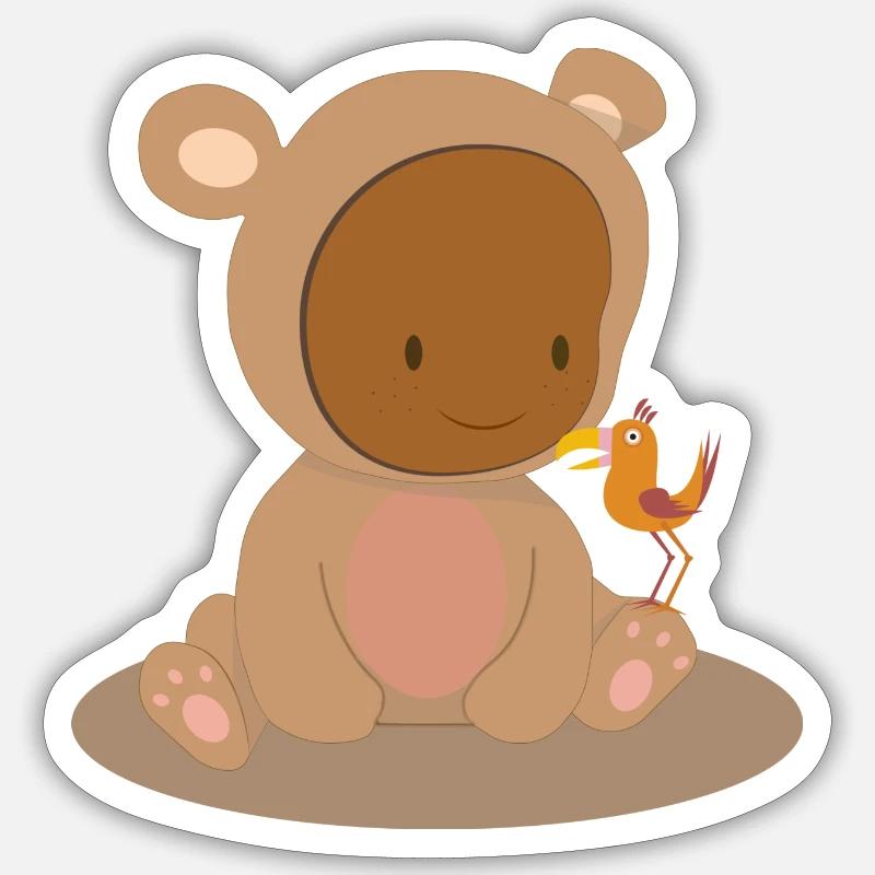 bébé, bébé noir, bébé afro - Sticker taille S (10 x 10 cm) - blanc mat