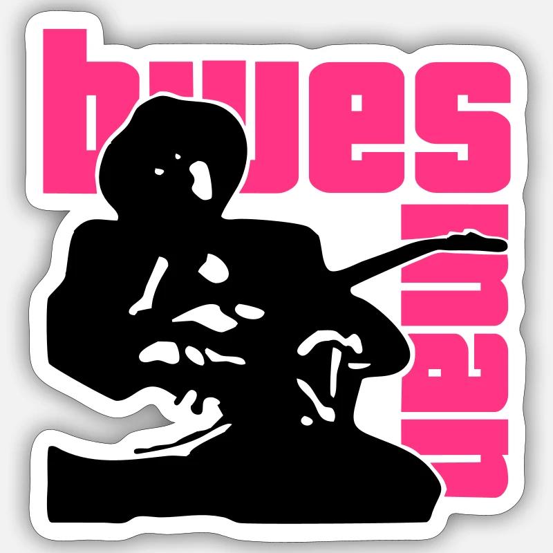 mr. bluesman (vector) - Sticker Größe S (10 x 10 cm) - Mattweiß