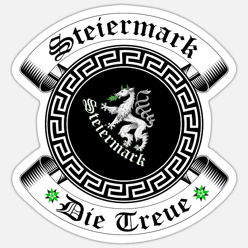 Steiermark - Sticker Größe S (10 x 10 cm) - Mattweiß