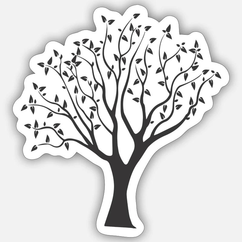 Tree - Sticker Größe S (10 x 10 cm) - Mattweiß