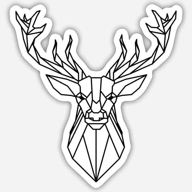 cerf Sticker taille S (10 x 10 cm)