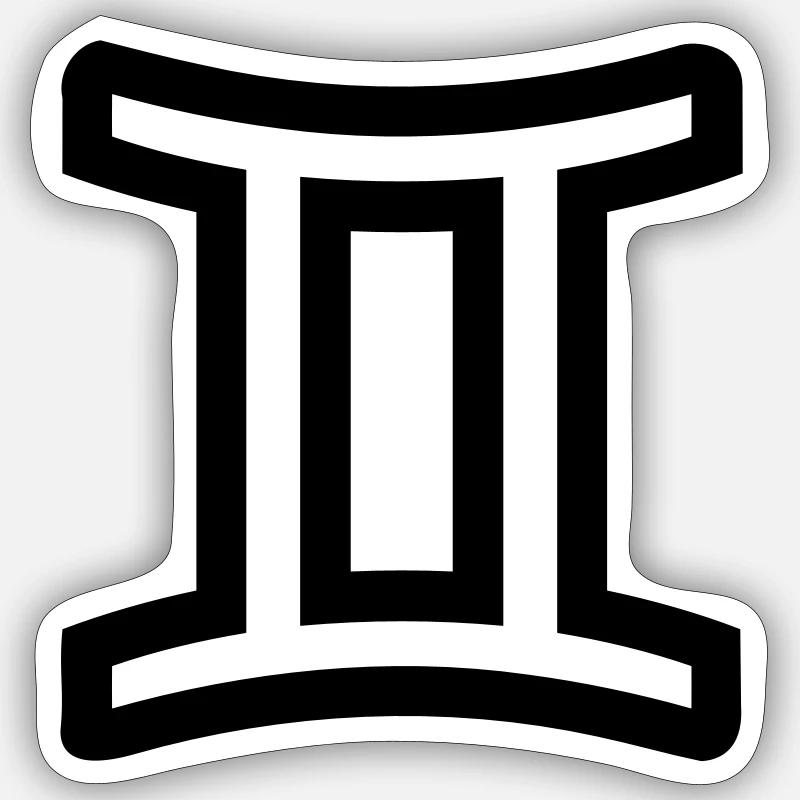 Zwillinge - Sticker Größe S (10 x 10 cm) - Mattweiß