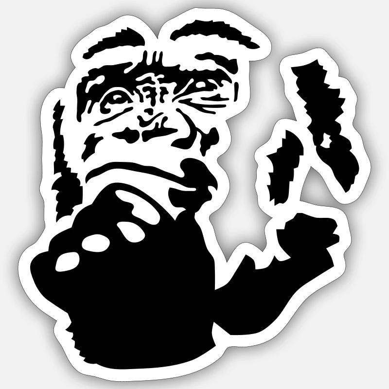 Affe - Sticker Größe S (10 x 10 cm) - Mattweiß