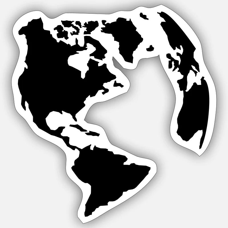 Welt - Sticker Größe S (10 x 10 cm) - Mattweiß