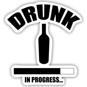 Drunk in progress... - Sticker size S (10 x 10 cm) - white matte - Front