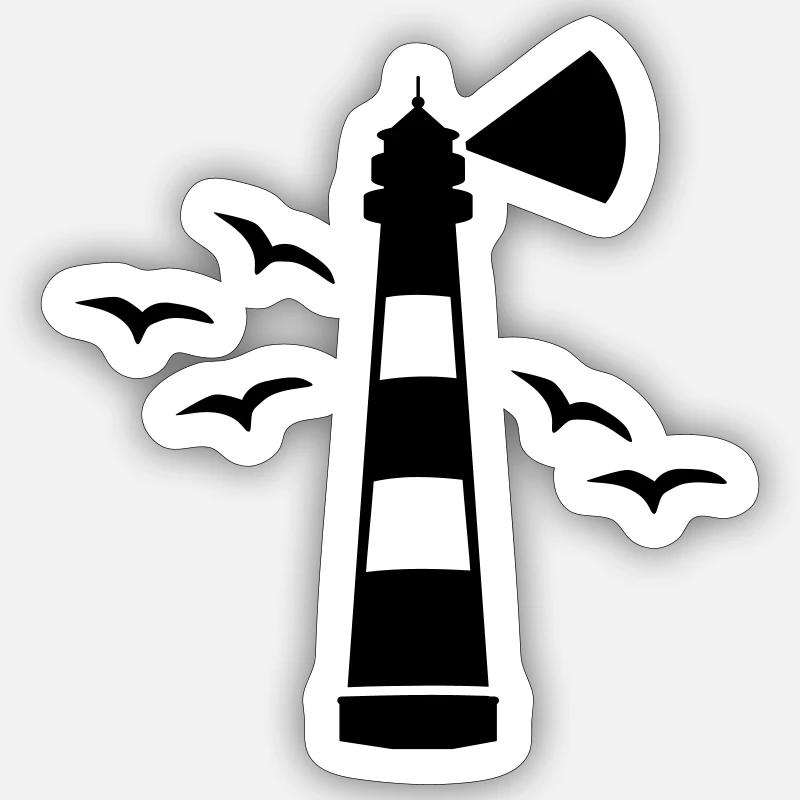 Phare - Sticker taille S (10 x 10 cm) - blanc mat