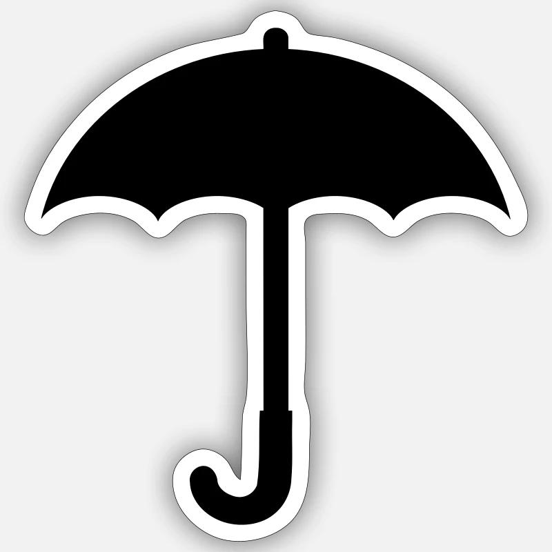 Parapluie - Sticker taille S (10 x 10 cm) - blanc mat