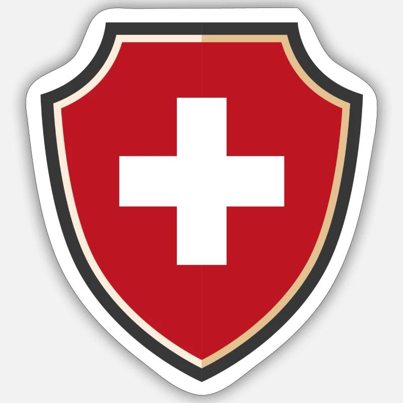 Drapeau suisse Sticker taille S (10 x 10 cm)