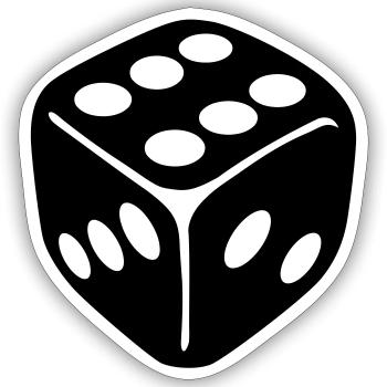 Dice - Sticker size S (10 x 10 cm) - white matte - Front