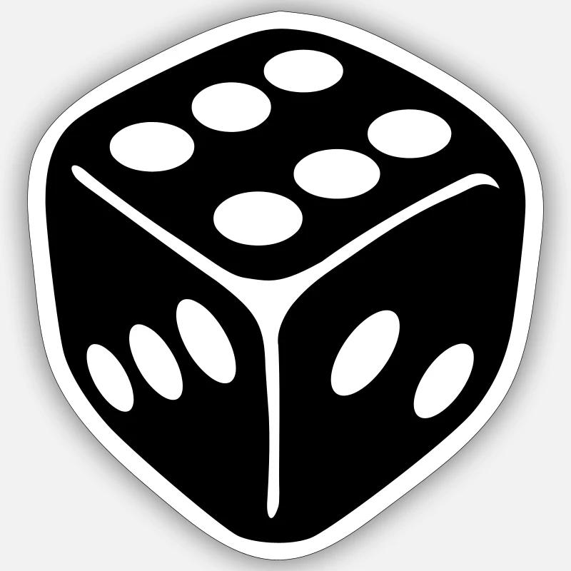 Würfel - Sticker Größe S (10 x 10 cm) - Mattweiß