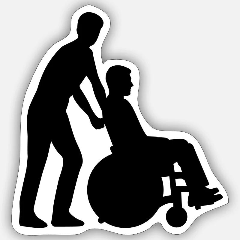 Rollstuhl - Sticker Größe S (10 x 10 cm) - Mattweiß