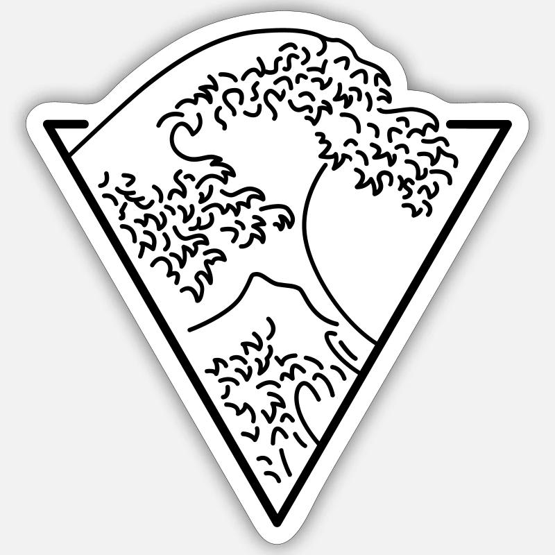 The Great Wave - Sticker Größe S (10 x 10 cm) - Mattweiß