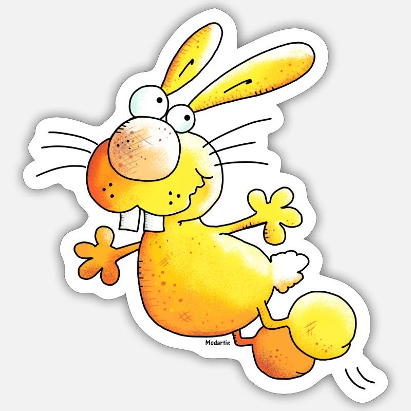 Crazy Rabbit - Bunnies - Sticker size S (10 x 10 cm) - white matte