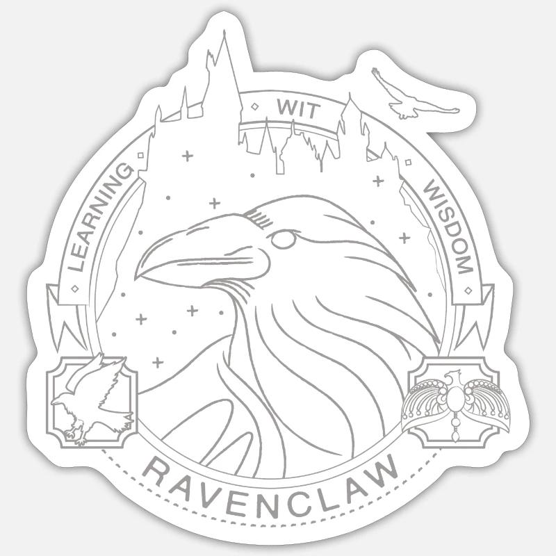 Harry Potter Emblème Serdaigle - Sticker taille S (10 x 10 cm) - blanc mat