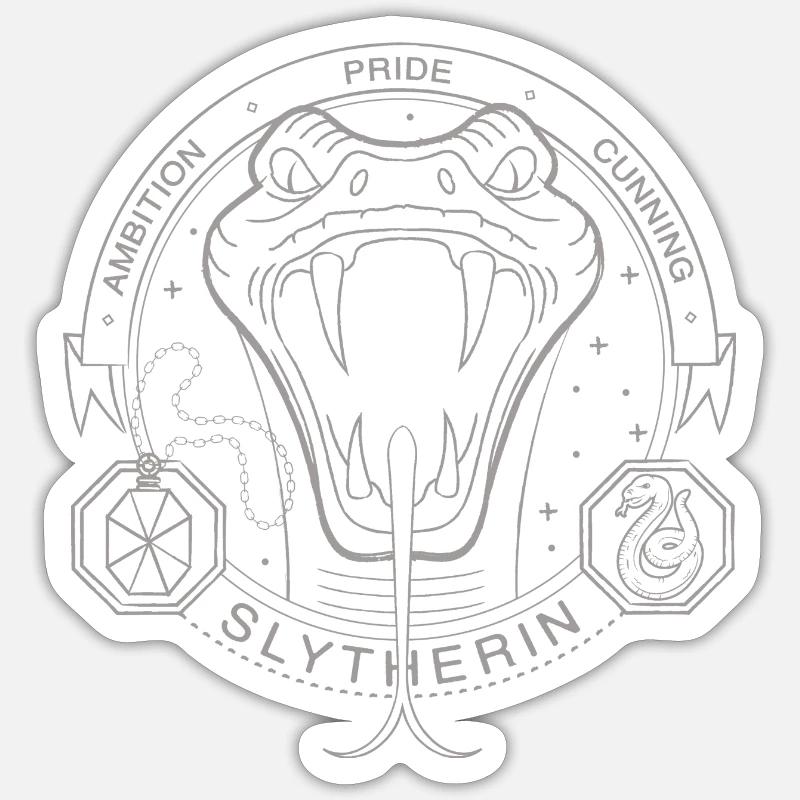 Harry Potter Emblème Serpentard - Sticker taille S (10 x 10 cm) - blanc mat