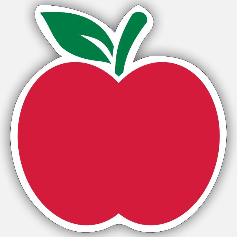 Apfel - Sticker Größe S (10 x 10 cm) - Mattweiß